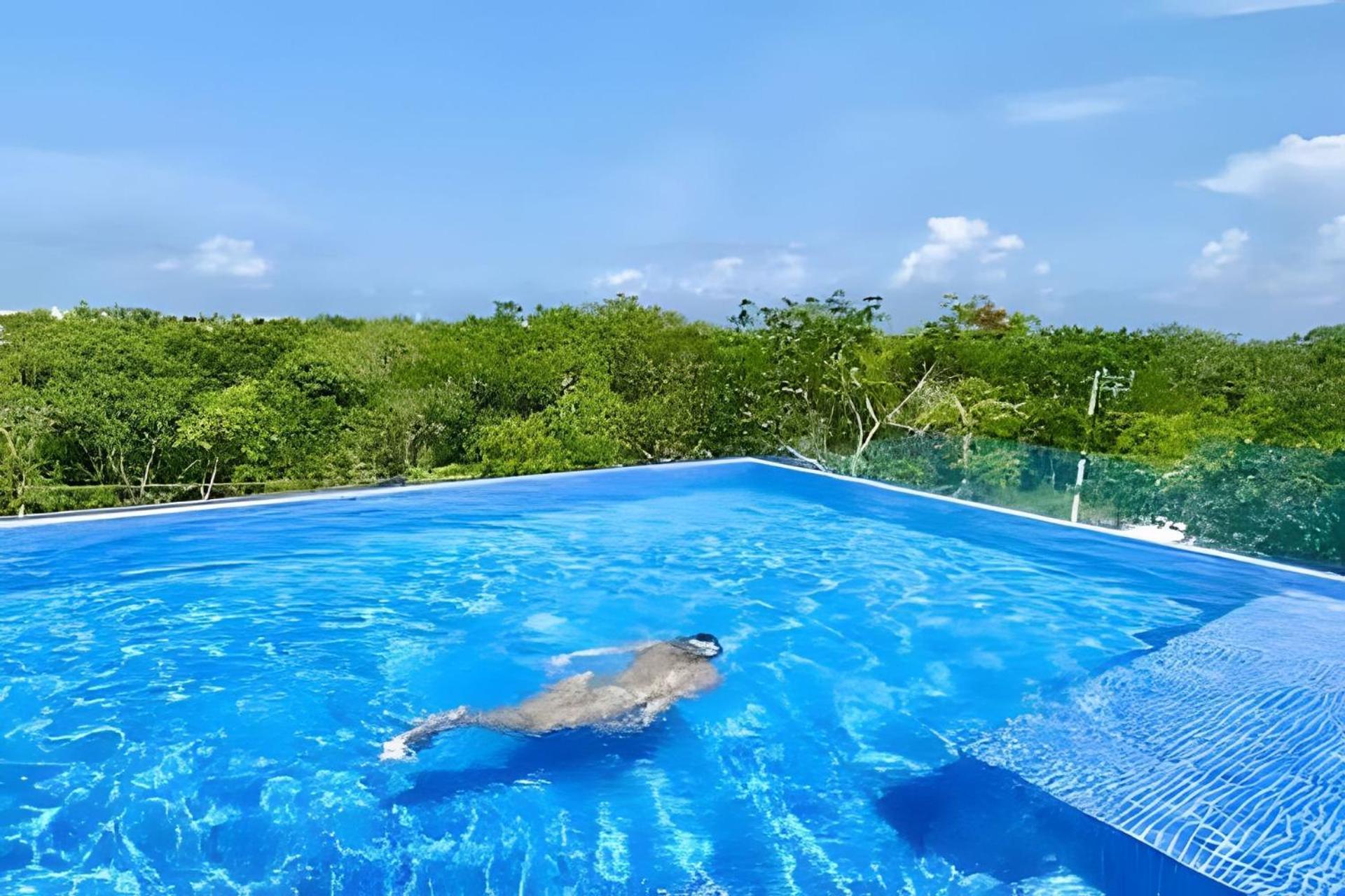 Suit Next To The Common Top Roof Exclusive Building Kingsize Bed 2 Super Pools, Gym, Grill Tulum Zewnętrze zdjęcie